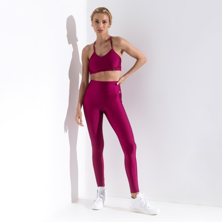 Calça Legging Fitness Empina Bumbum Vinho