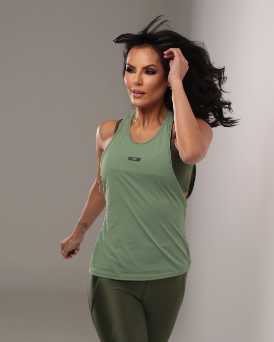 T-Shirt Regata Fitness Feminino Verde Militar