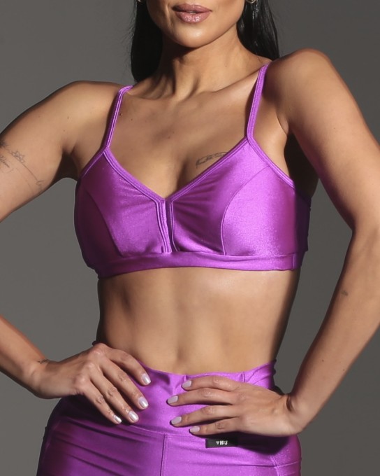 Top Fitness Feminino Violeta
