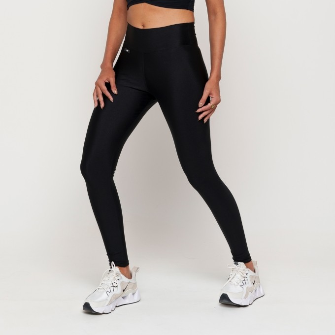 Calça Legging Fitness Gloss Preto